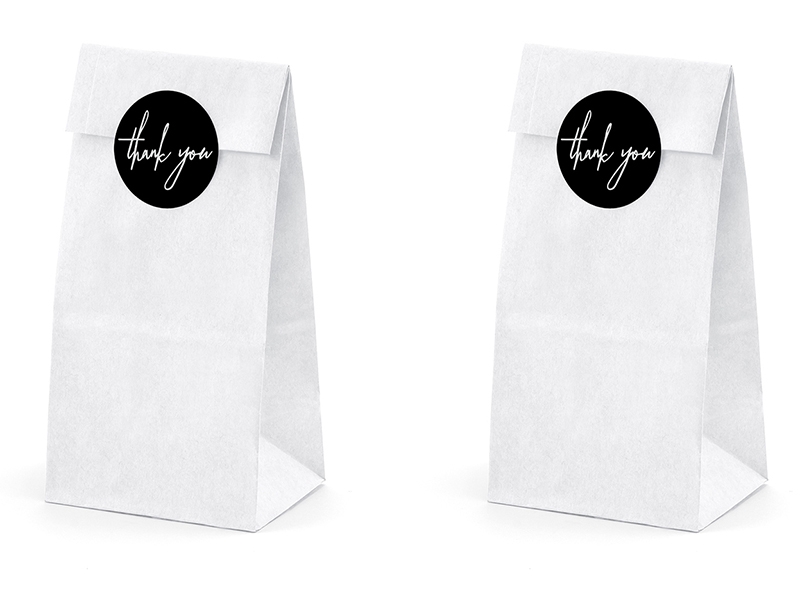 6 sacchetti carta thankyou porta confetti con adesivo