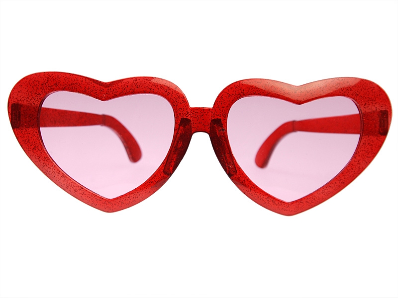 colore 10 occhiali a forma di cuore rosso 