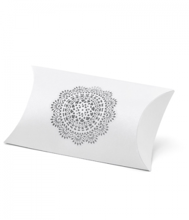 10 scatoline fiore laser porta confetti bianche perlate