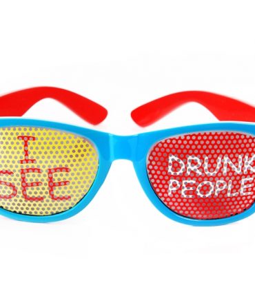 Occhiali turchesi "I see drunk people" divertenti