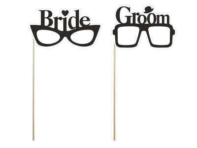 Props "Bride&Groom" a forma di occhiale