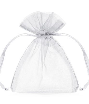 sacchetti in organza bianchi con tirante porta confetti o porta riso