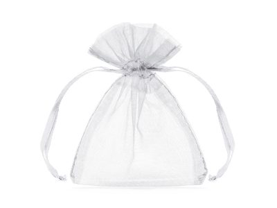 sacchetti in organza bianchi con tirante porta confetti o porta riso