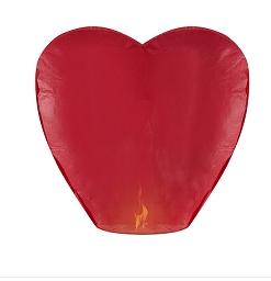 Lanterna a forma di cuore rosso