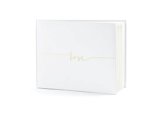 Guestbook bianco love gold con 22 pagine bianche