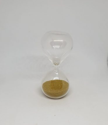 Clessidra in vetro con sabbia oro