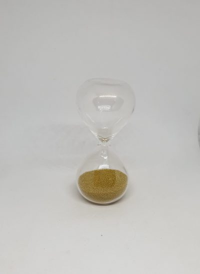 Clessidra in vetro con sabbia oro