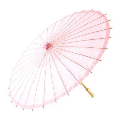 Ombrello Parasole in Carta e Bamboo Colore Rosa Antico