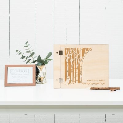 guest book in legno naturale personalizzato libro degli ospiti Rustico 5