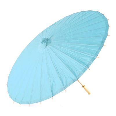 Ombrello Parasole in Carta e Bamboo Colore Azzurro