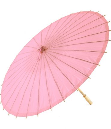 Ombrello Parasole in Carta e Bamboo Colore Rosa Pastello