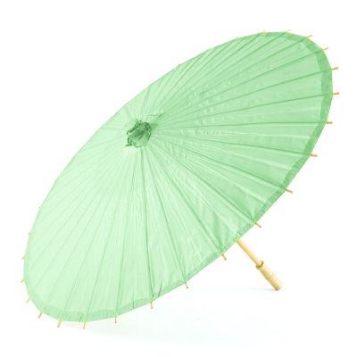 Ombrello Parasole in Carta e Bamboo Colore Verde Acqua