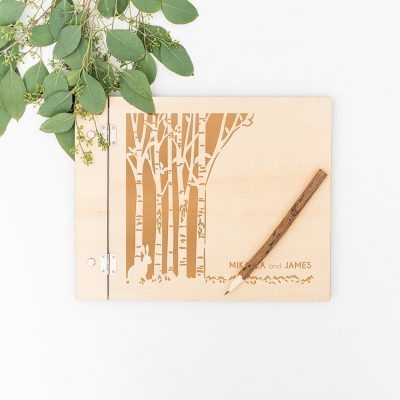 guest book in legno naturale personalizzato Rustico 3