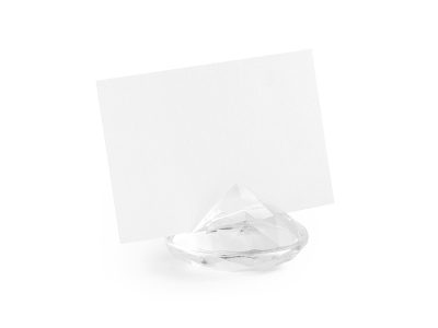 10 Diamanti segnaposto trasparenti in plexiglass porta cartoncino