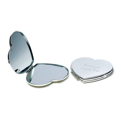 Specchietto Da Borsa Cuore Personalizzato Silver