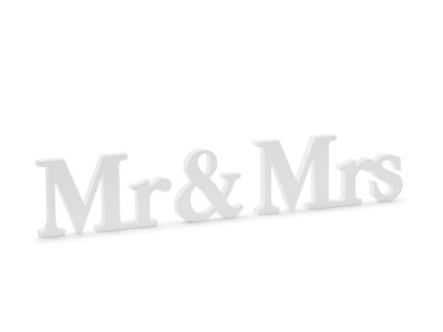 Scritta legno Mr&Mrs in legno bianco composta da 3 pezzi