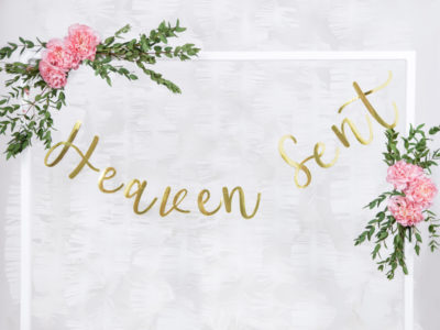Banner "Heaven Sent" Gold in carta specchiata