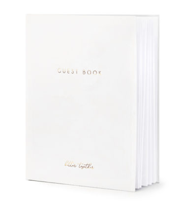 GuestBook bianco scritta oro per dediche invitati 22 pagine bianche