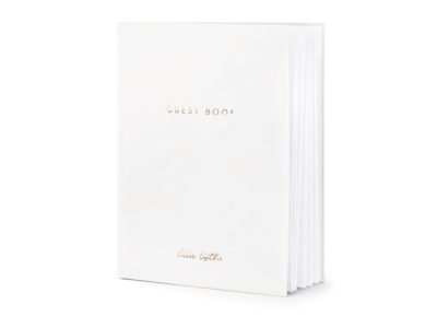 GuestBook bianco scritta oro per dediche invitati 22 pagine bianche