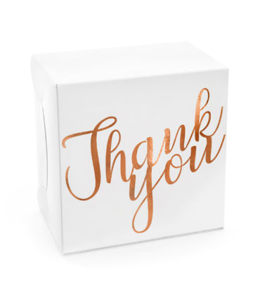 10 Scatole Torta "ThankYou" Rose Gold