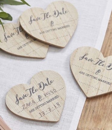 10 Magneti Legno Cuore Save The Date