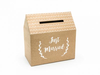 Scatola casetta per buste regalo "Just Married"