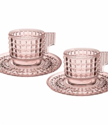 Set tazzine acrilico rosa Baci Milano