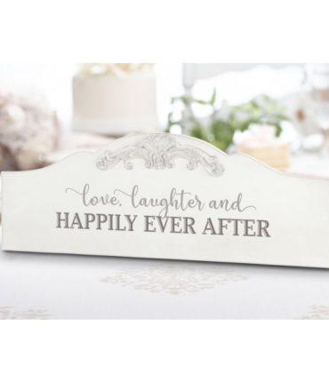 Scritta Legno Bianco "Happily Ever After" Shabby Chic