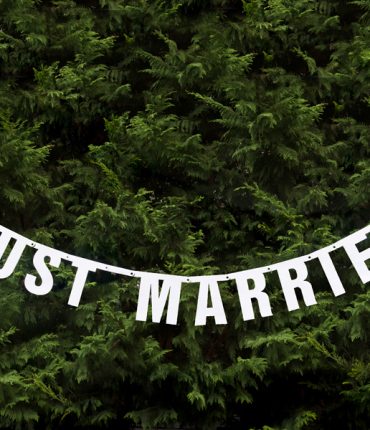 Banner just married glitterato lungo 170 cm per allestimenti