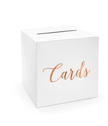 Scatola box buste regalo bianca con scritta "Cards"