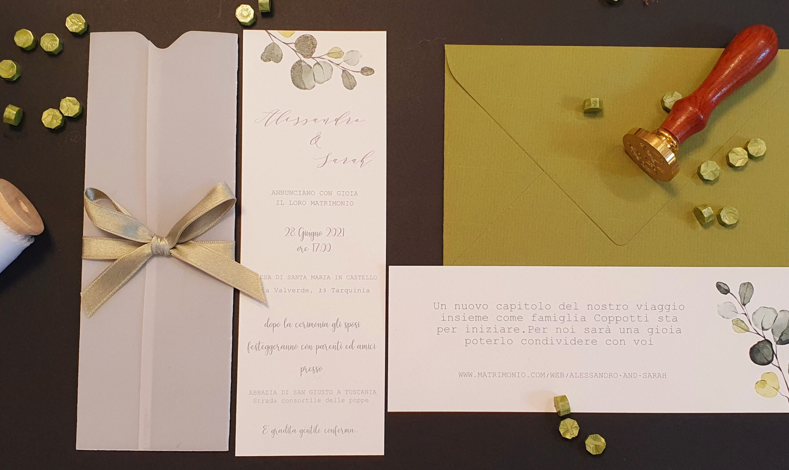 Wedding set di carta matrimonio tema eucalipto