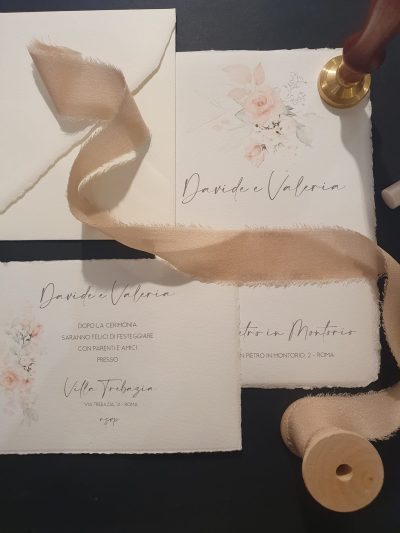 Partecipazione Matrimonio - Carta Amalfi